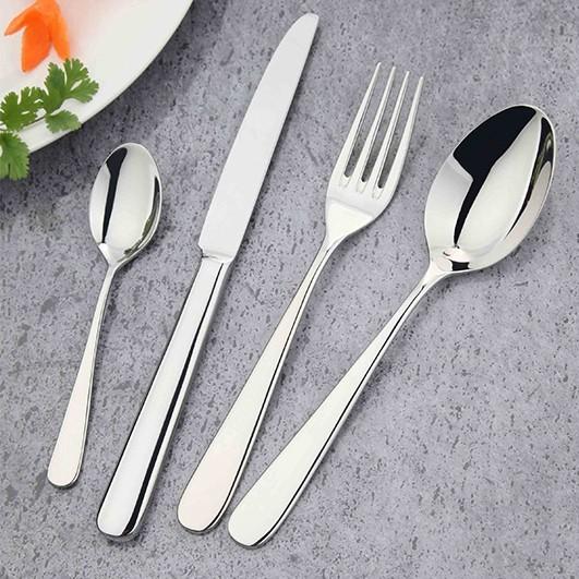 Mirror Polish With Hand Polish Silver Color Cutlery Set Stainless Steel