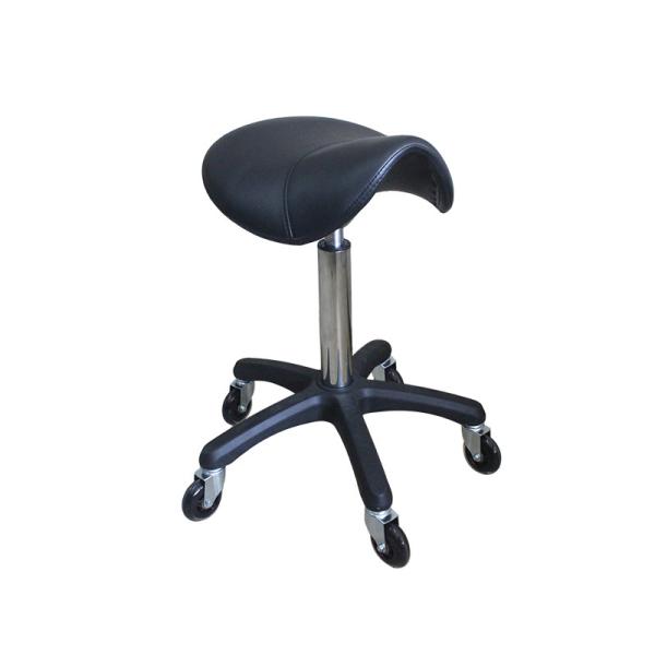 Enhanced Silent Wheel 75mm BIFMA Test Black Saddle Chair Beauty Salon, Dentist's