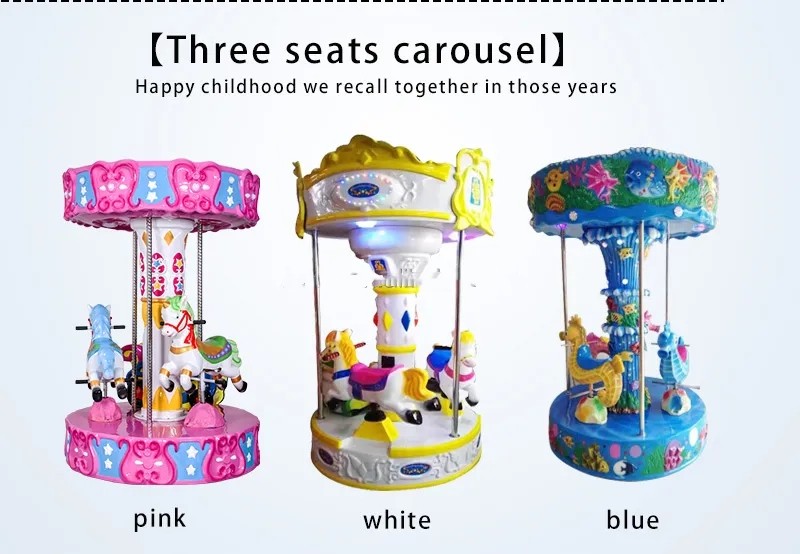 Coin Operated Children Fairground Carousel Kiddie Ride Swing Horse