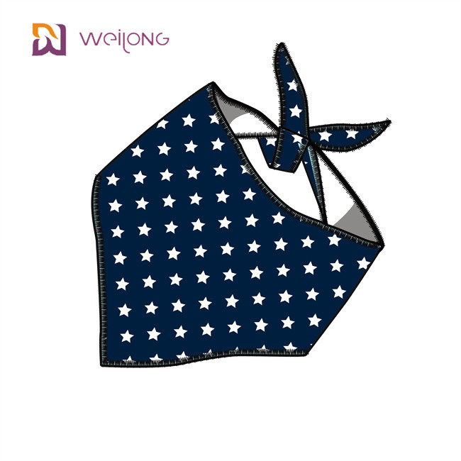 Unique Shape Adjustable Fit Pet Bandana Premium Durable Fabric Stars Stripes designer dog bandanas