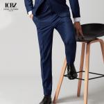 Streetstyle Letter Pants for Men's Business Trousers Stretch Straight Pants Wool