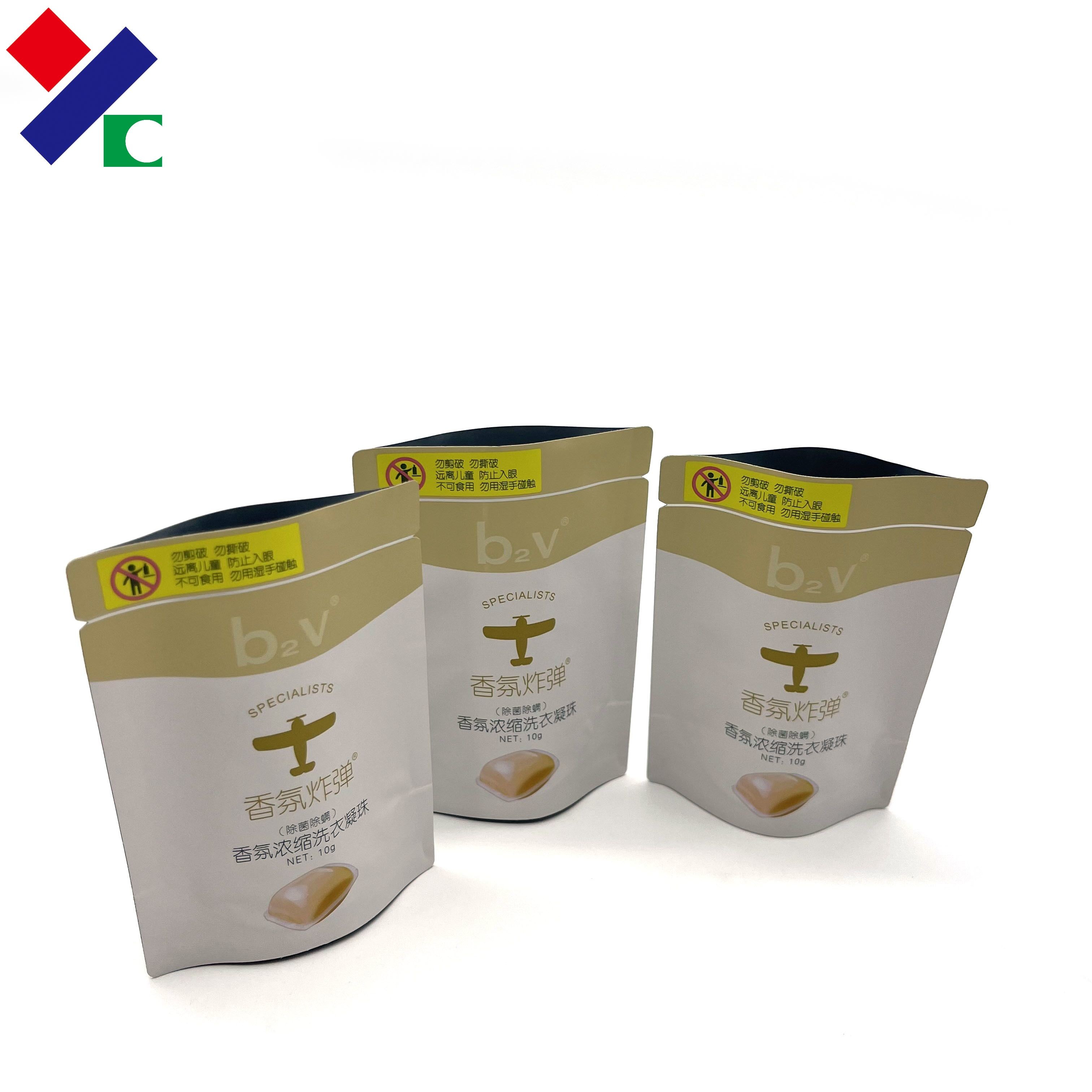 Custom Small Stand Up Zipper Pouch Airtight Aluminum Foil Laminated Resealable Smell Proof Zipper Tea Bag