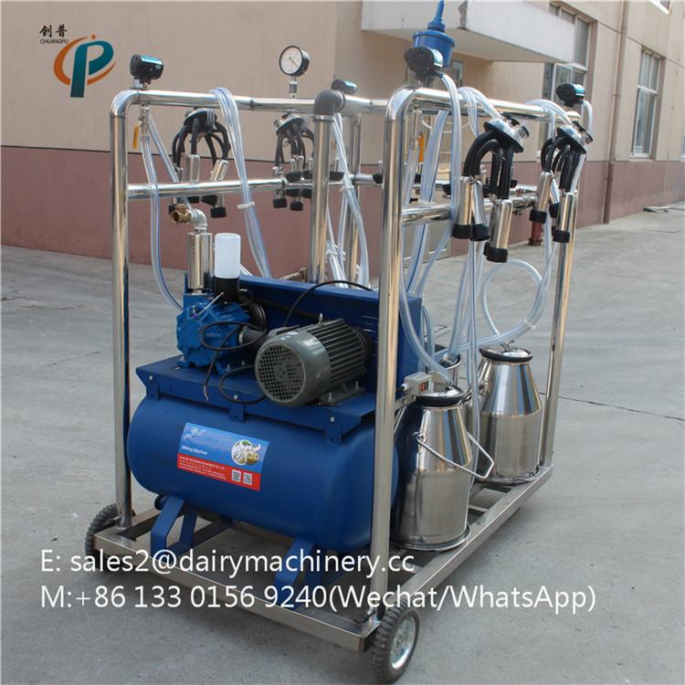 Pail Bucket Mobile Milking Machine With Clusters For Cows Goats Sheep