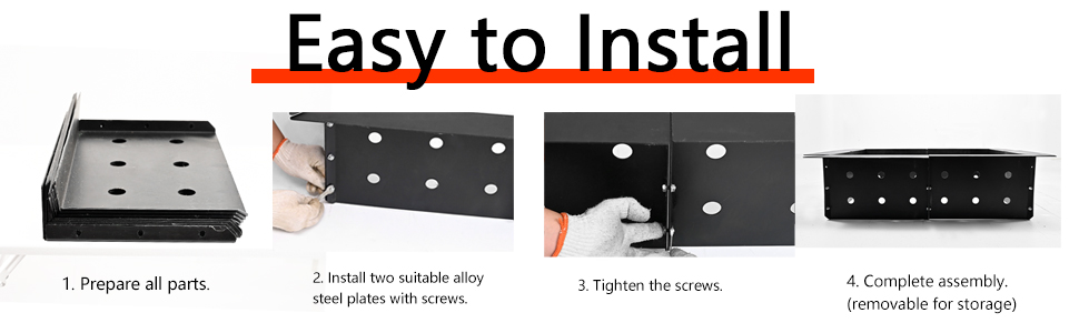 Heavy Duty Steel Square Fire Pit Insert Ring Liner 24" Inside 32" Outside Diameter for Outdoor Wood Burning Fireplace Camping