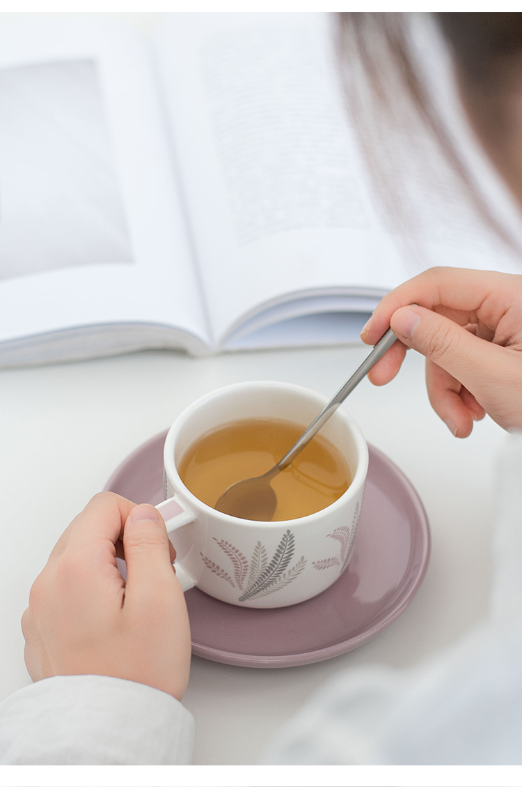 Custom Ceramic Coffee Cup And Saucer With Decal Nordic Design Style for Business Gifts