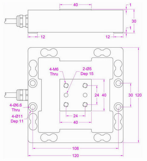 triaxial load cell 45lb 112lb 225lb 450lb 1.12klb