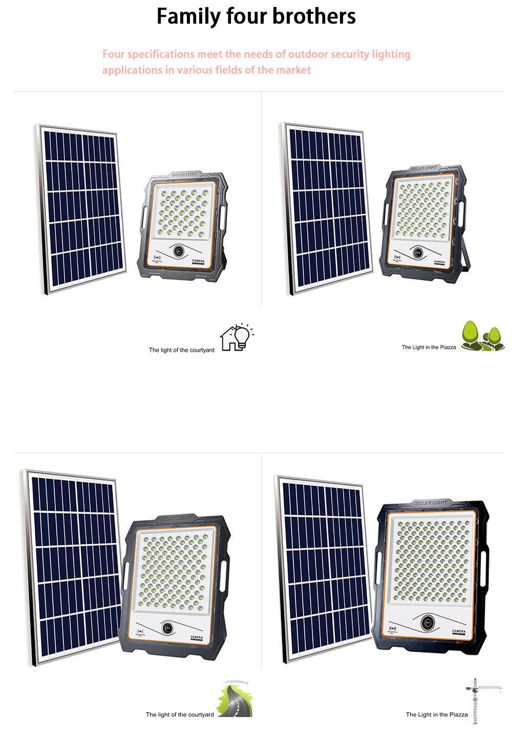 SMD2835 Garden Solar Exterior Flood Lights With Remote Control 100w 200w 300w 400w
