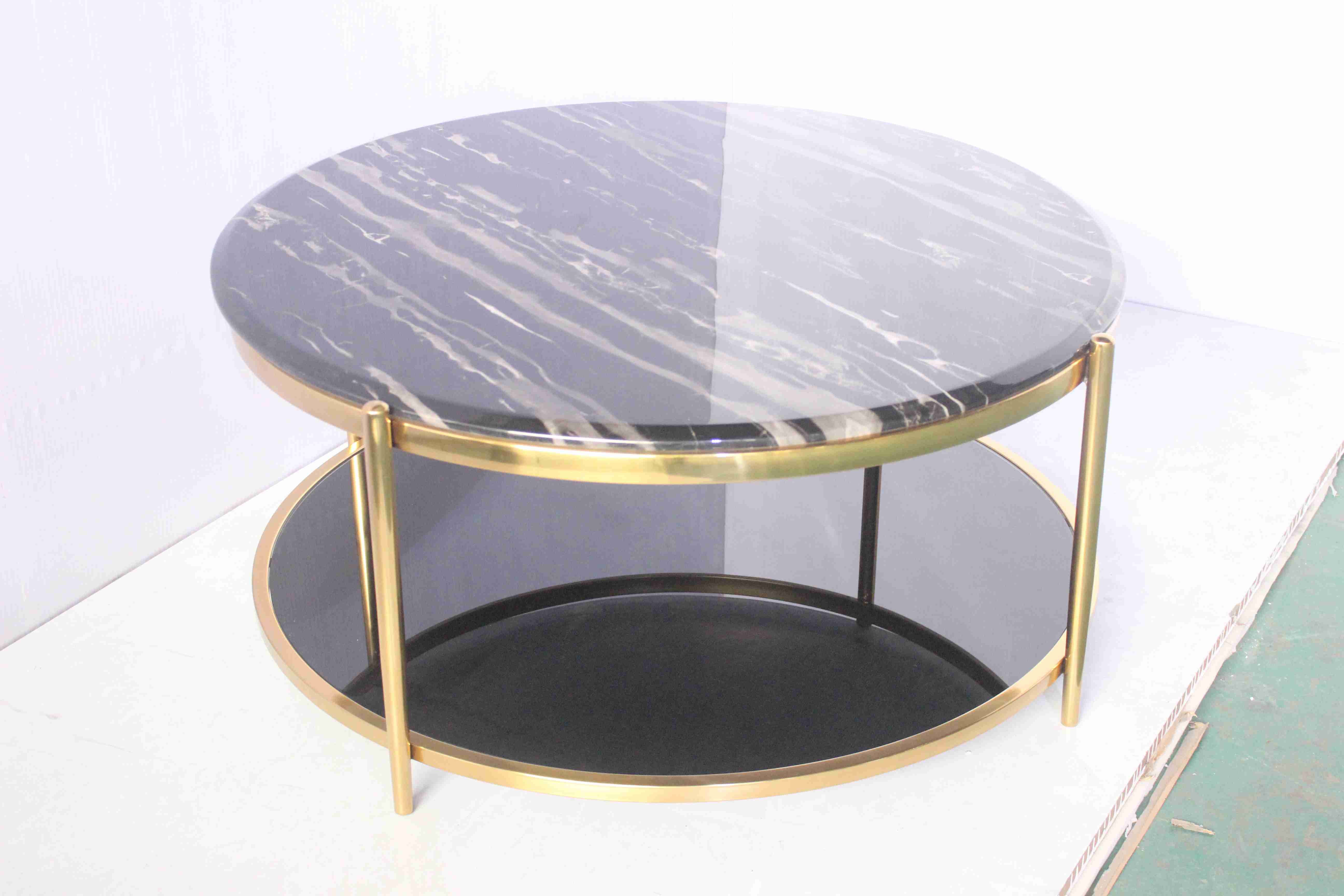 Modern Luxury Balcony Leisure Round Marble Coffee Tea Table for Small Apartment
