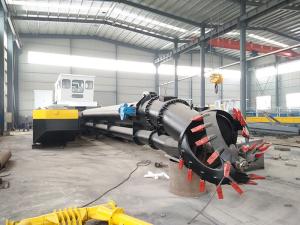 Quality 12inch Dredges River Dredging Machine Black Color 16kw Diesel Power Mud Dredging Boat wholesale