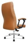 330LBS Ergonomic PU Leather Office Swivel Chairs BIFMA High Back Brown