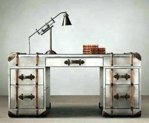 Quality Industrial Vintage Table Aviator Rattan Office Desk Aviator Furniture For The Office wholesale