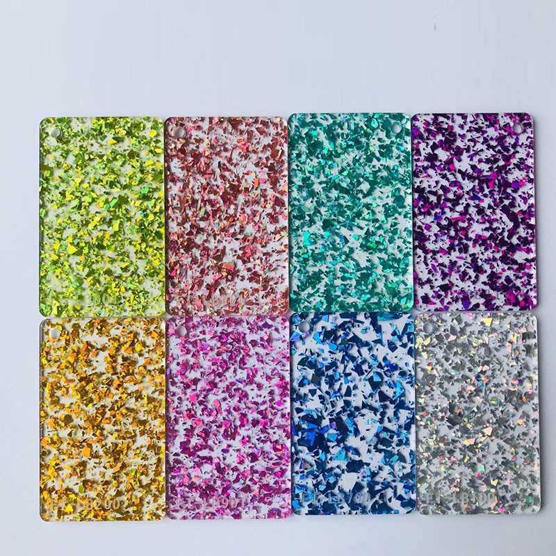 Blue Glitter PMMA Acrylic Sheet Panel For Furniture Decoration
