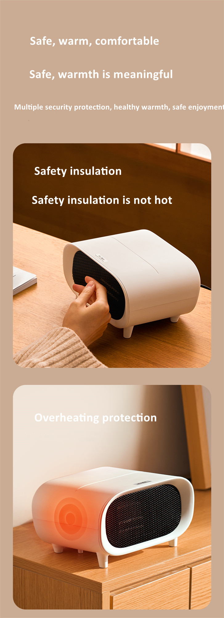 Factory Wholesale OEM Custom USB Mini Heater Simple Design Desktop Electric Heater Fan Winter Portable Heating Heaters
