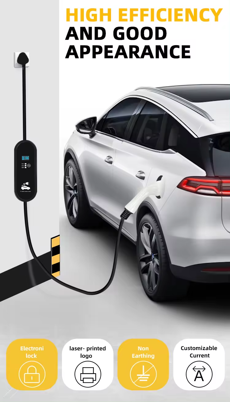 22OV AC Schuko EV Charger Home Fast Electric Vehicle Car Portable Charger Single Phase Output Power 16A for byd cars