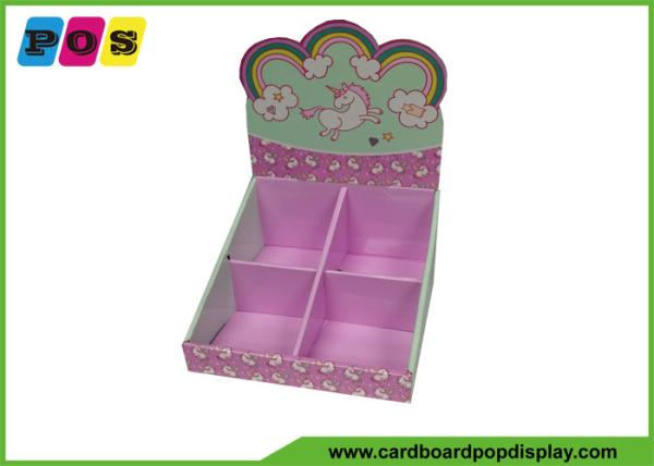 Cheap Portable POP Cardboard Display Boxes , 4 Cells Counter Top Display For Kids Necklace CDU072 for sale