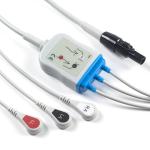 Kontron ECG Cables And Leadwires 125 128 VSM510 3 Lead AHA Snap 7Pin Connector