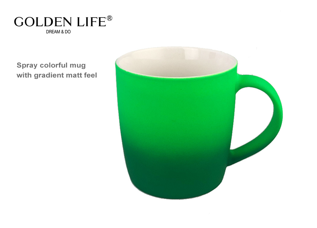 380CC Pretty Gradient Colours Custom Coffee Mugs For Gift