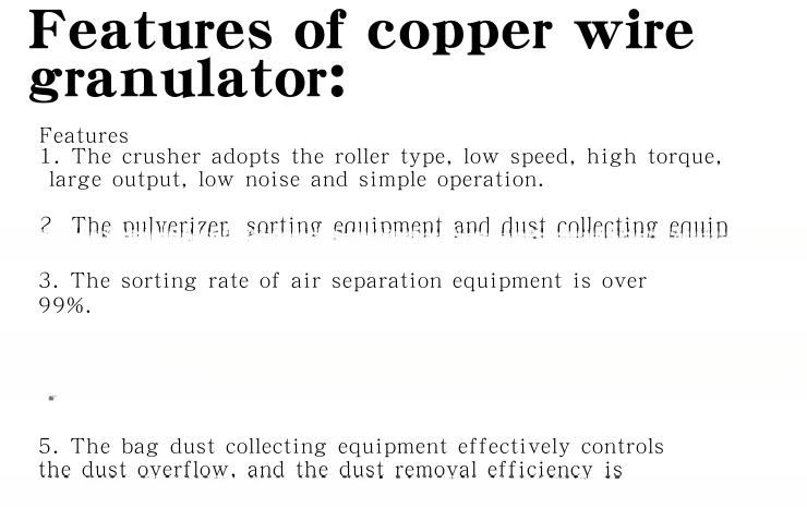 Scrap Copper Wire Recycling Machine Cable Granulator Machine with 99% Separation Rate
