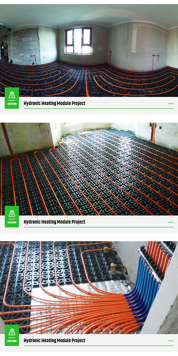 Hydronic Underfloor Heat Module Box Boards for Hot Water System in Large Warehouse