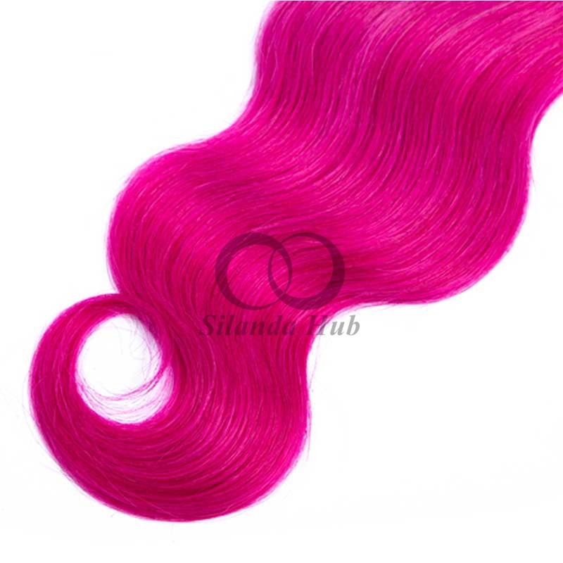 #T1B/Pink Straight Remy Human Hair Bundles Sew In Weave Bundles Brazilian Bundle Deals