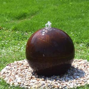 Quality 60-80cm dia Corten Steel Sphere Water Feature Garden Fountain Ball Shaped wholesale