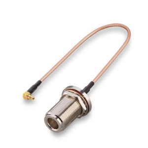Quality Pigtail Antenna Cable Assembly MMCX Right Angle To N Female Bulkhead wholesale