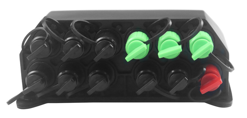 IP68 Rated Black 12 Cores Optical Fiber Distribution Box with  Optitap Waterproof Adapters 0