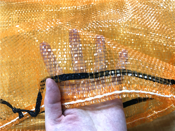 Yellow Round Leno 50lb Onion Garlic Net Bag Mesh Bags for Fruits and Vegetables 46*76cm
