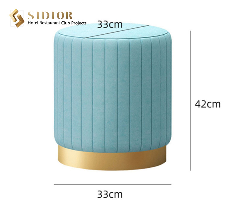 Stool,Ottoman chair, stainless steel, PU leather, fabric upholstery, restaurant,club, hotel, home, McDonald small stool