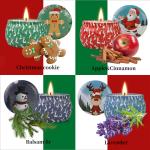 Scented Soy Wax Cute Pattern Christmas Tin Candles Jar With Metal Lid Lightweigh