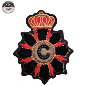 Quality Handmade 3D Embroidery Patches Red / Black Customized Logo For Gifts / Collection wholesale