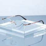 Ultra Lightweight Rimless Titanium Eyeglass Anti Blue Light Durable