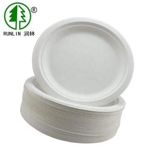 Quality Super rigid paper plates extra strength white disposable bagasse plates wholesale