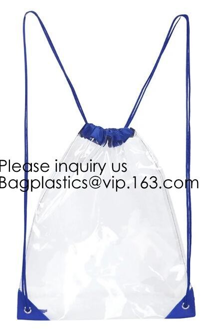 Clear Cinch Bags Traveling Sport Bags,Backpack with Front Zipper Mesh Pocket,Mesh Pocket and Bottle Mesh Poket,holder