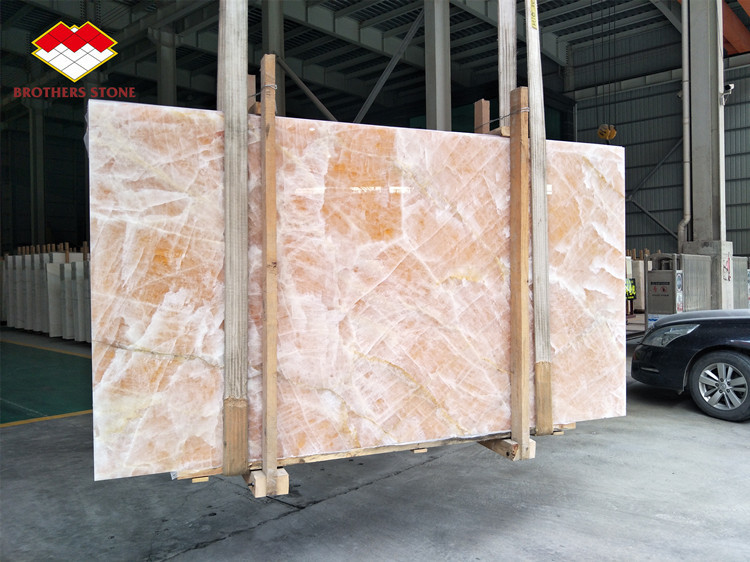 Backlit Wall Panel Translucent Crystal Agate Stone Blue Marble Onyx Slab
