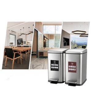 Quality Stainless Steel 20L Dual Compartment Kitchen Trash Can wholesale