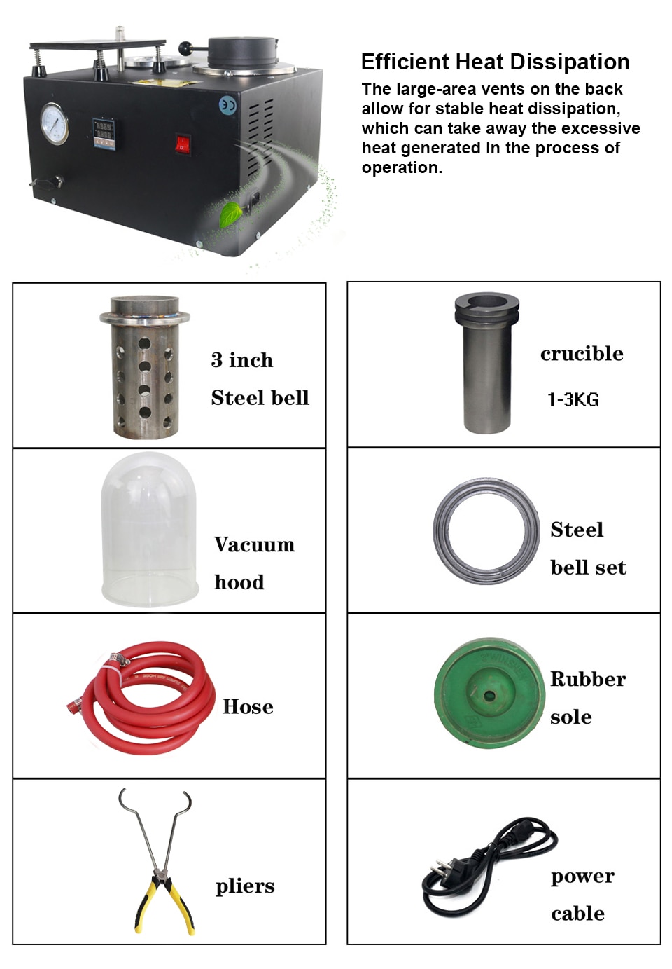 1400W Jewelry Melting Furnace Metal Jewelry Vacuum Casting Machine