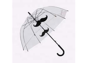 Quality Popular Beard Picture Printing Transparent Rain Umbrella Metal Shaft Ribs wholesale