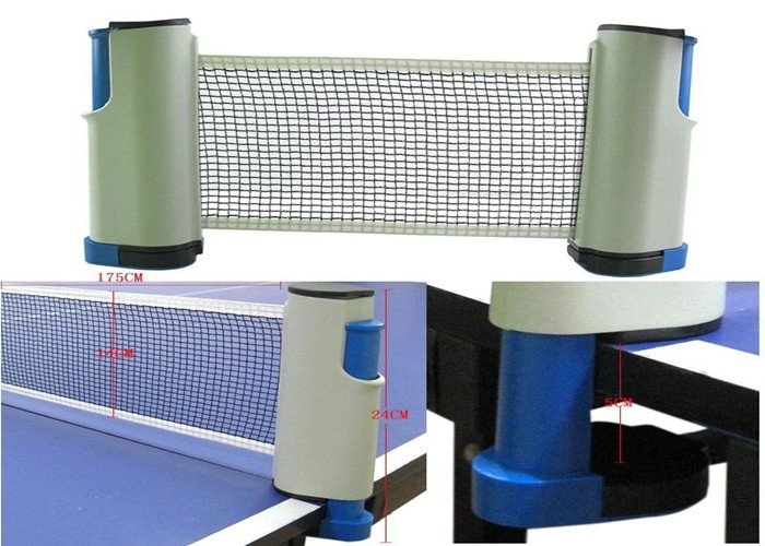 Retractable Portable Table Tennis Net And Post Size 175*19cm Logo Printed