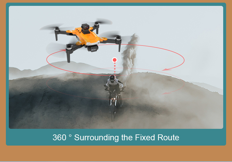 HD Camera and HD Aerial Photography Quadcopter Remote Control S1 Brushless Laser Obstacle Avoidance Drone Black Orange