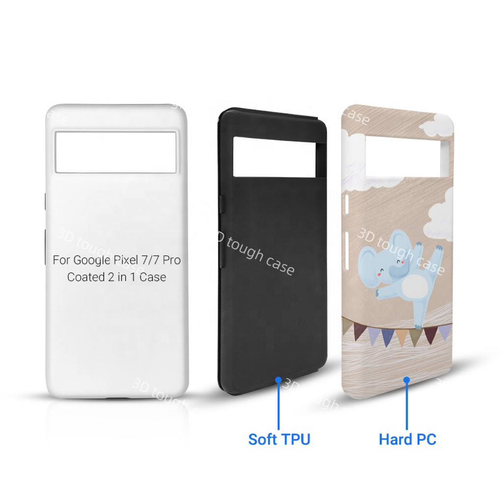 Sublimation Coated 2 in 1 Tough Phone Cases for Google Pixel 7/7 Pro