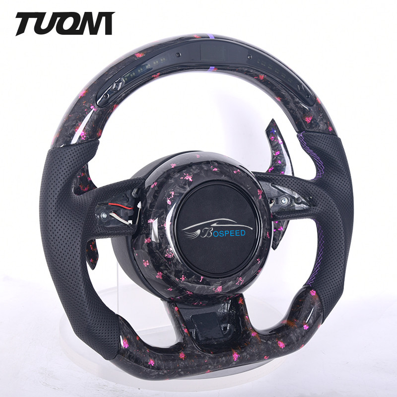 Audi A3 A4 A5 A6 A7 Forged Carbon Fiber Steering Wheel LED Perforated Leather