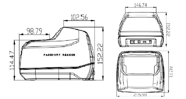 Passport Scanner Computer Document Reader OEM Support with CE FCC Certification