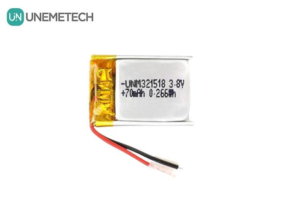 3.8V High Voltage Li Ion Battery Ultra Small Lipo Battery 4.35V 70mAh 321518 For