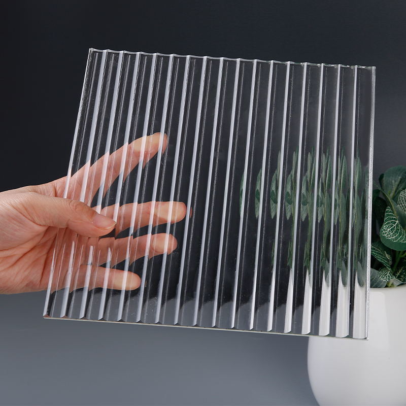 Decorative Tinted Tempered Clear Float Glass Narrow Reeded 2mm For Building
