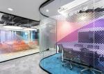 Double-glass Louver Partition Flexible Sound Proof With Post Logo Drawing