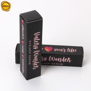 Quality Custom Printed Eyelash Serum Cosmetic Makeup Paper Black Box Packaging wholesale