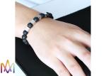 22g Etching Words Available Volcanic Stone Bead Bangle