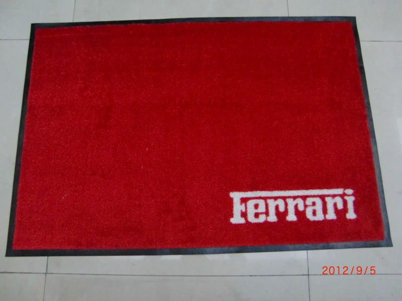 Nylon printed logo mats with rubber backing