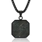 Hypoallergenic Square Bar Necklace Waterproof Forged Carton Fiber Geometric